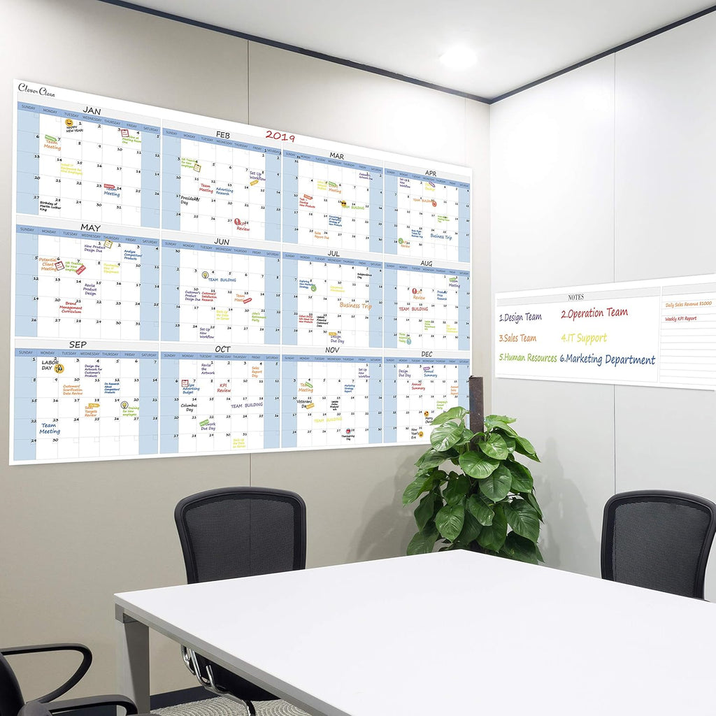 Large Dry Erase Wall Calendar 48x60 Undated Yearly Planner N428