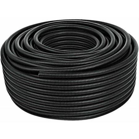 100 ft 1 inch Polyethylene Split Wire Loom Tubing Black L87599