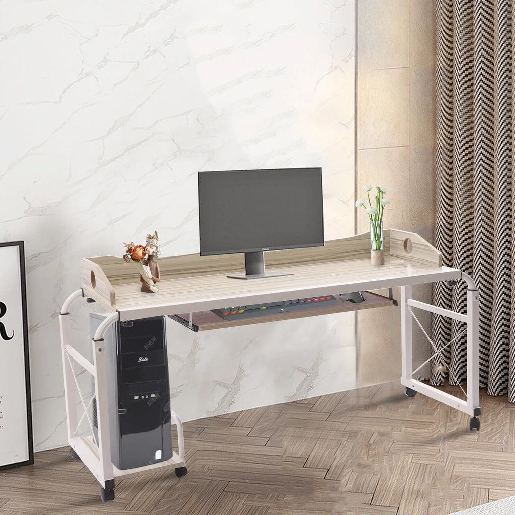 Over Bed Laptop Table Mobile Desk with Wheels Adjustable B7956