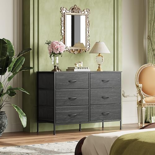 Wide 6 Drawer Fabric Storage Dresser X1949