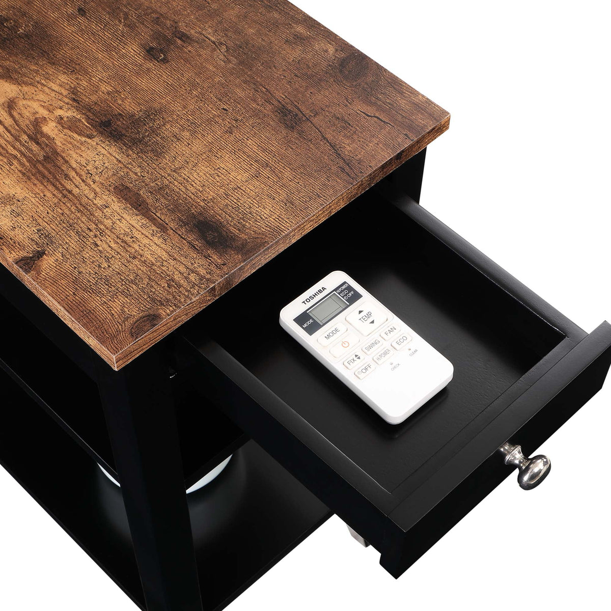 1 Drawer End Table with Shelves W240