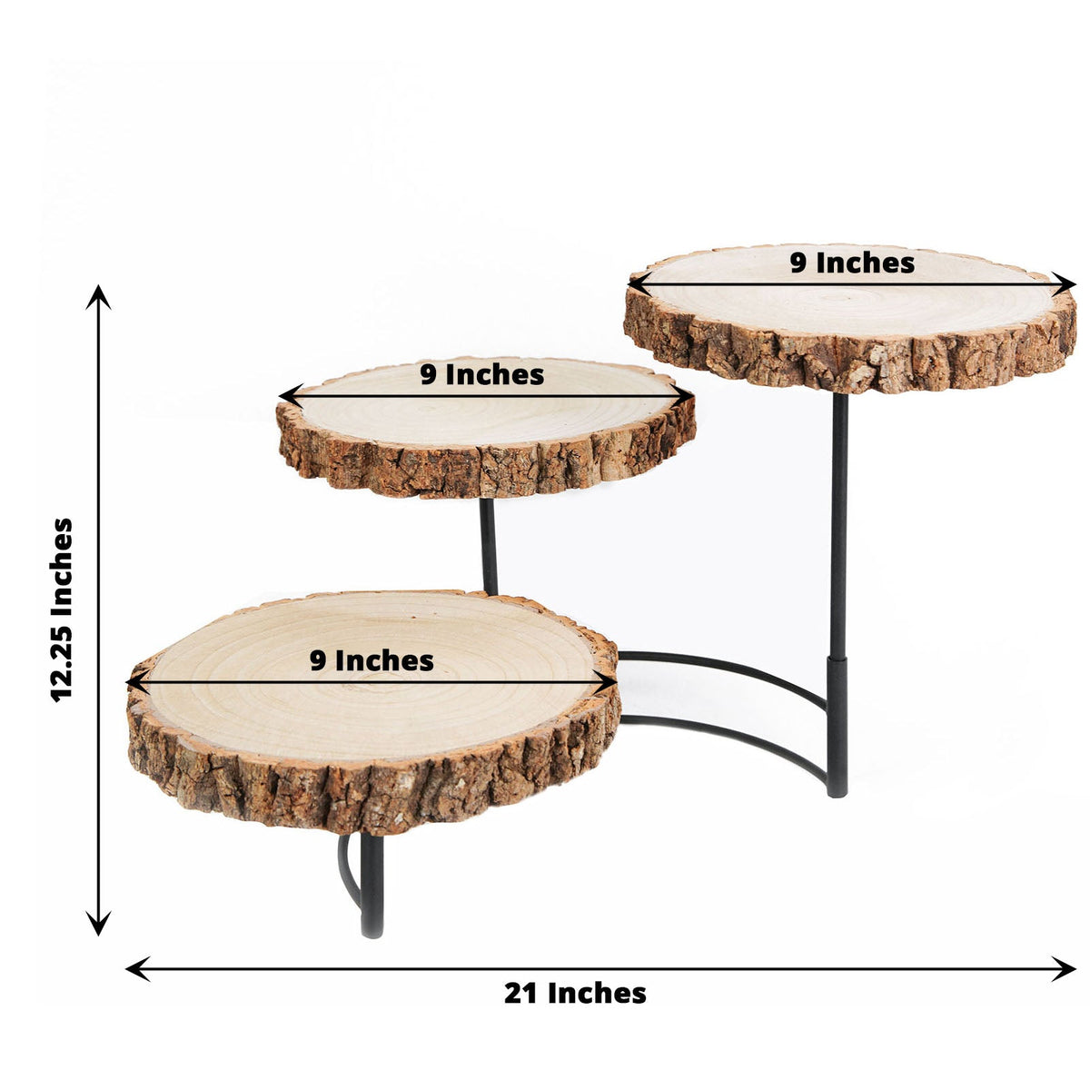 3-Tier Wood Slice Cheese Board and Cupcake Stand C804762