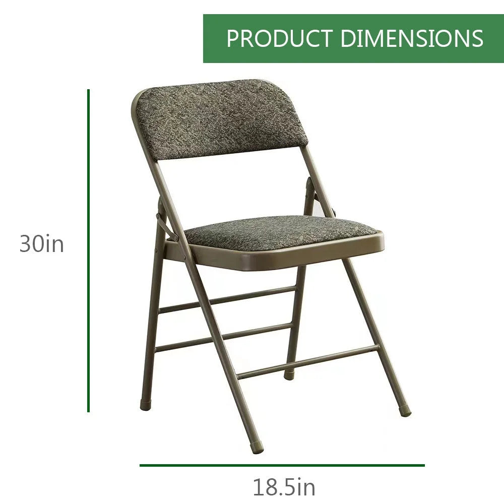 2-Pack Grey Folding Metal Chair with Backrest Padded Seats I41166