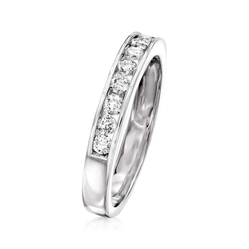 14kt White Gold Channel-Set Diamond Wedding Band N89201