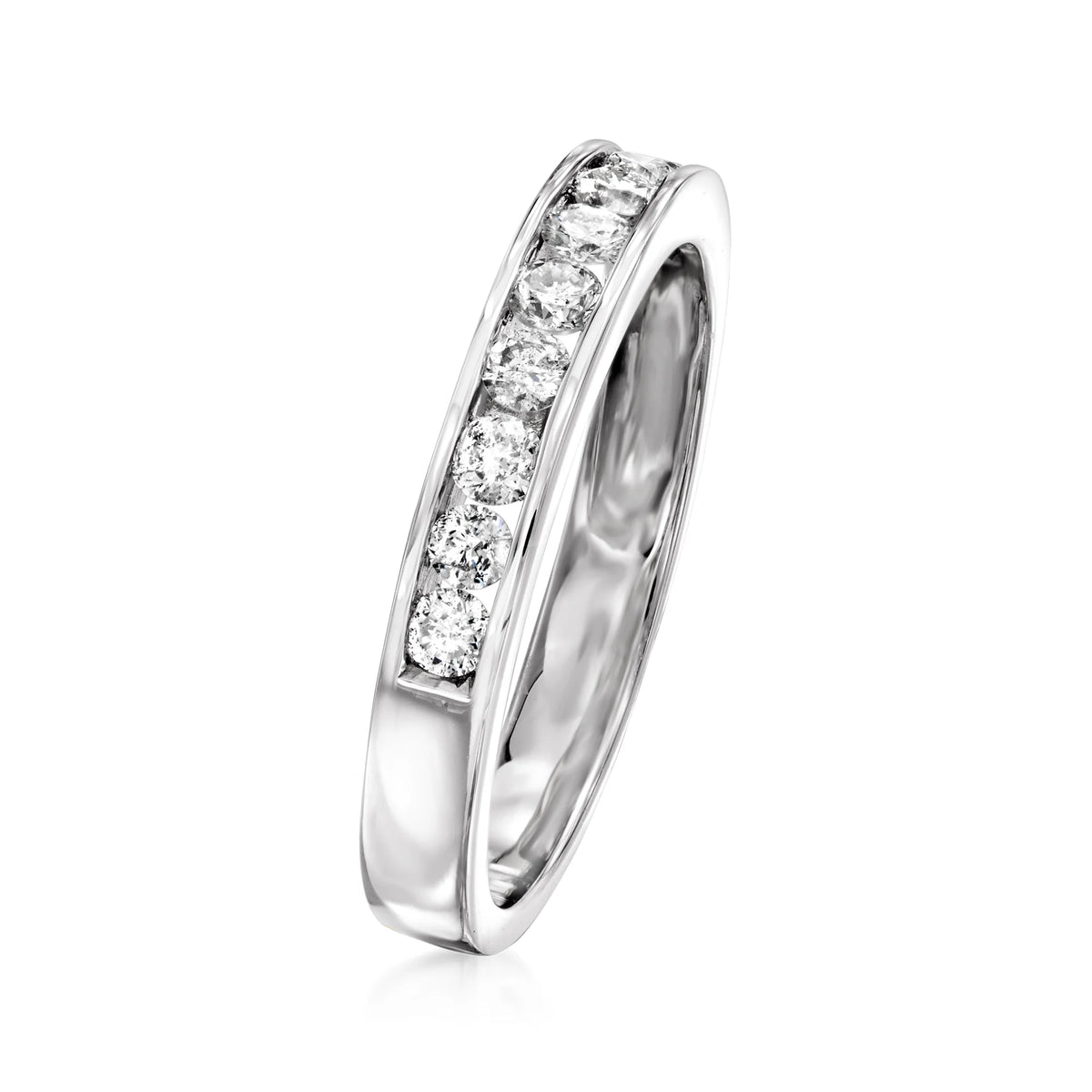 14kt White Gold Channel-Set Diamond Wedding Band N89201