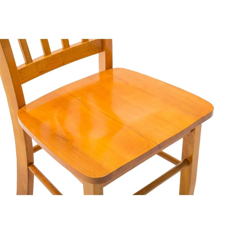 Wood Dining Chairs Set of 2 Oak Finish W755049