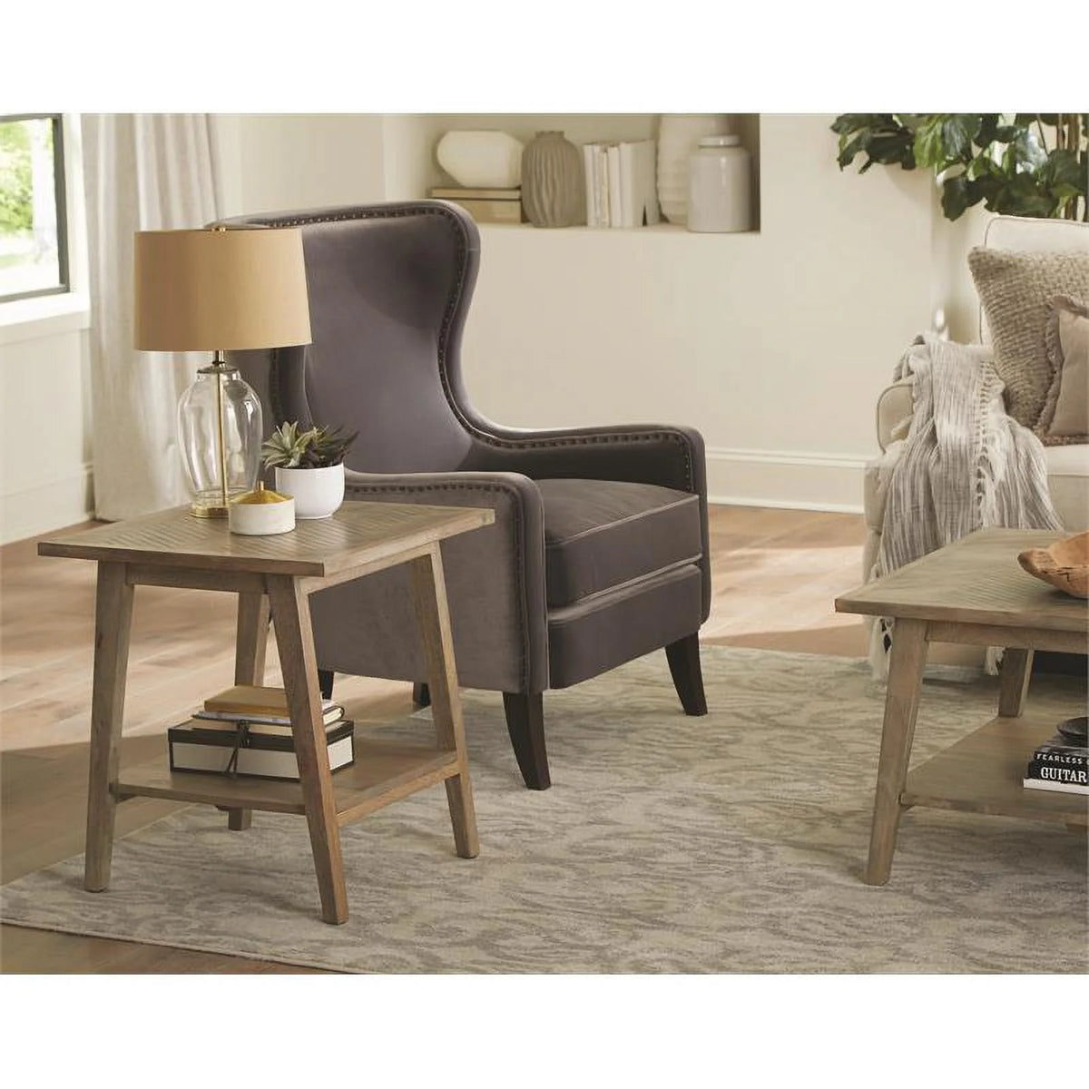 Wood Square End Table Set of 2 Y2539